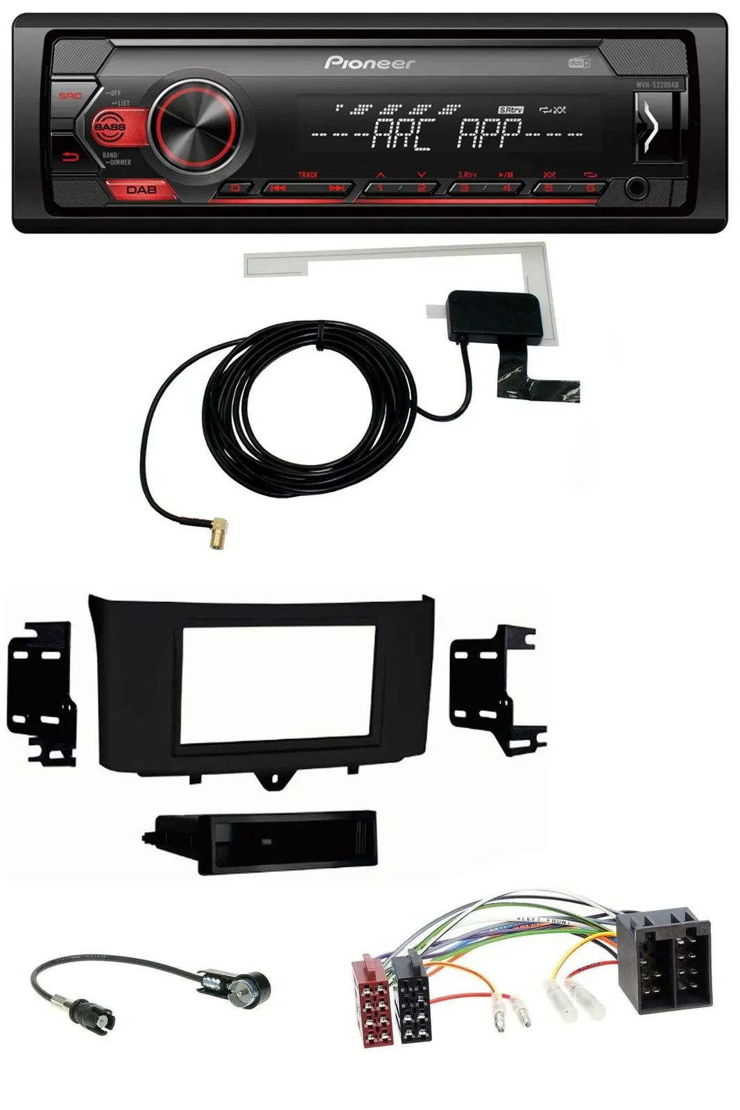 Автомагнитола для Smart ForTwo (2010–2015) Pioneer 1-DIN, USB, DAB, MP3, AUX