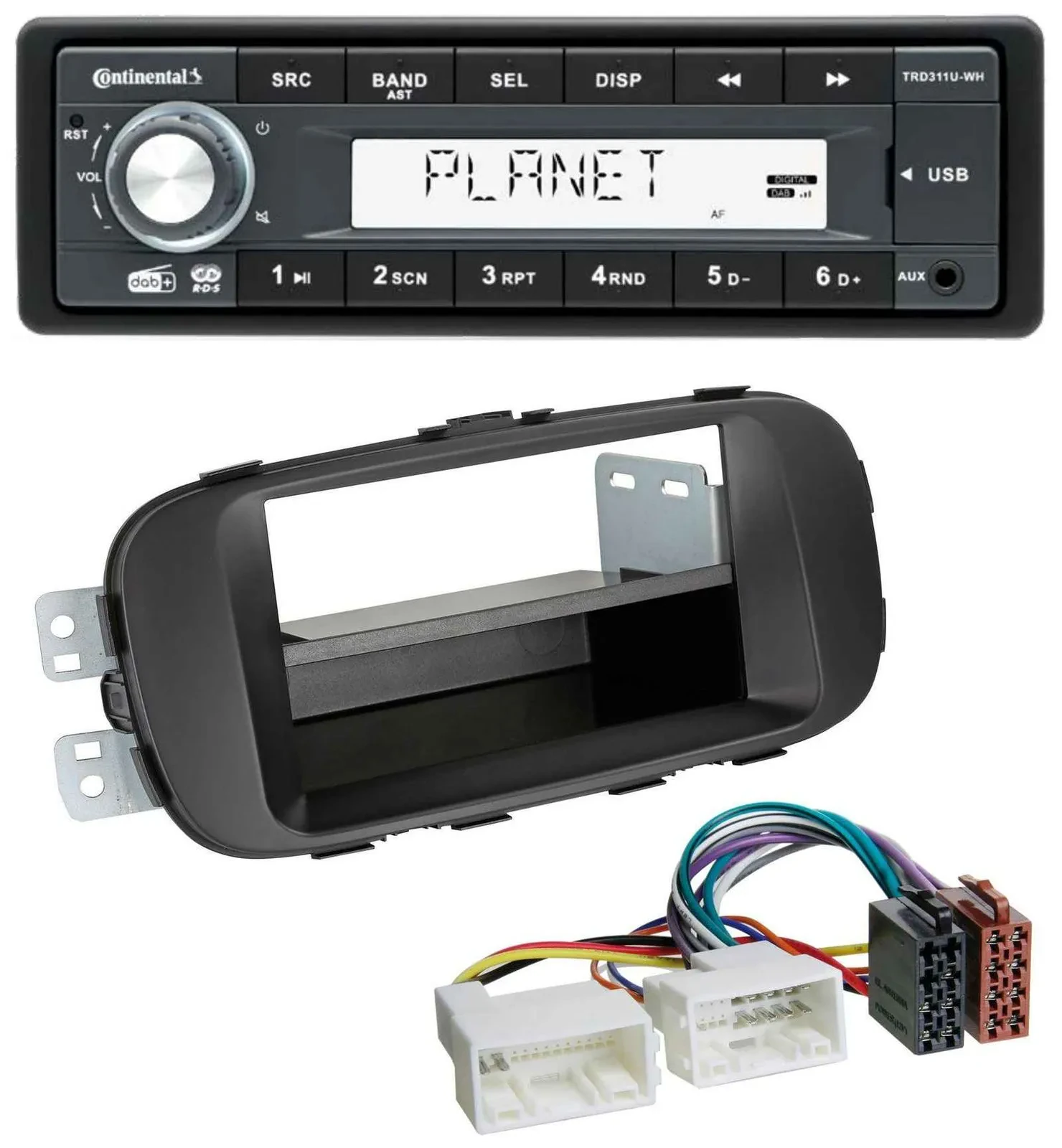Continental MP3 AUX USB DAB 1DIN Autoradio für Kia Soul (PS ab 2014) schwarz