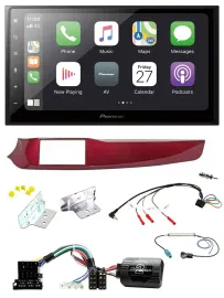 Pioneer Lenkrad Bluetooth DAB 2DIN USB Autoradio für Alfa Giulietta rot 940 2010