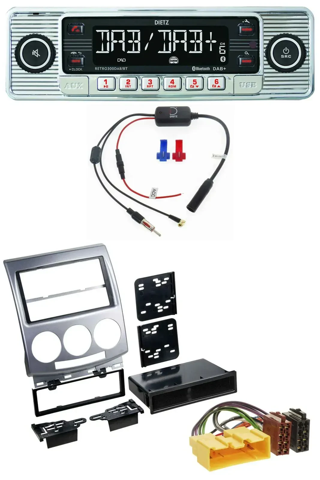 Dietz DAB USB MP3 Bluetooth Autoradio für Mazda 5 (2005-2010)