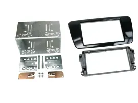 Radioblende Set Doppel DIN Autoradio für Seat Ibiza 2008-2015 Klavierlack-schwar