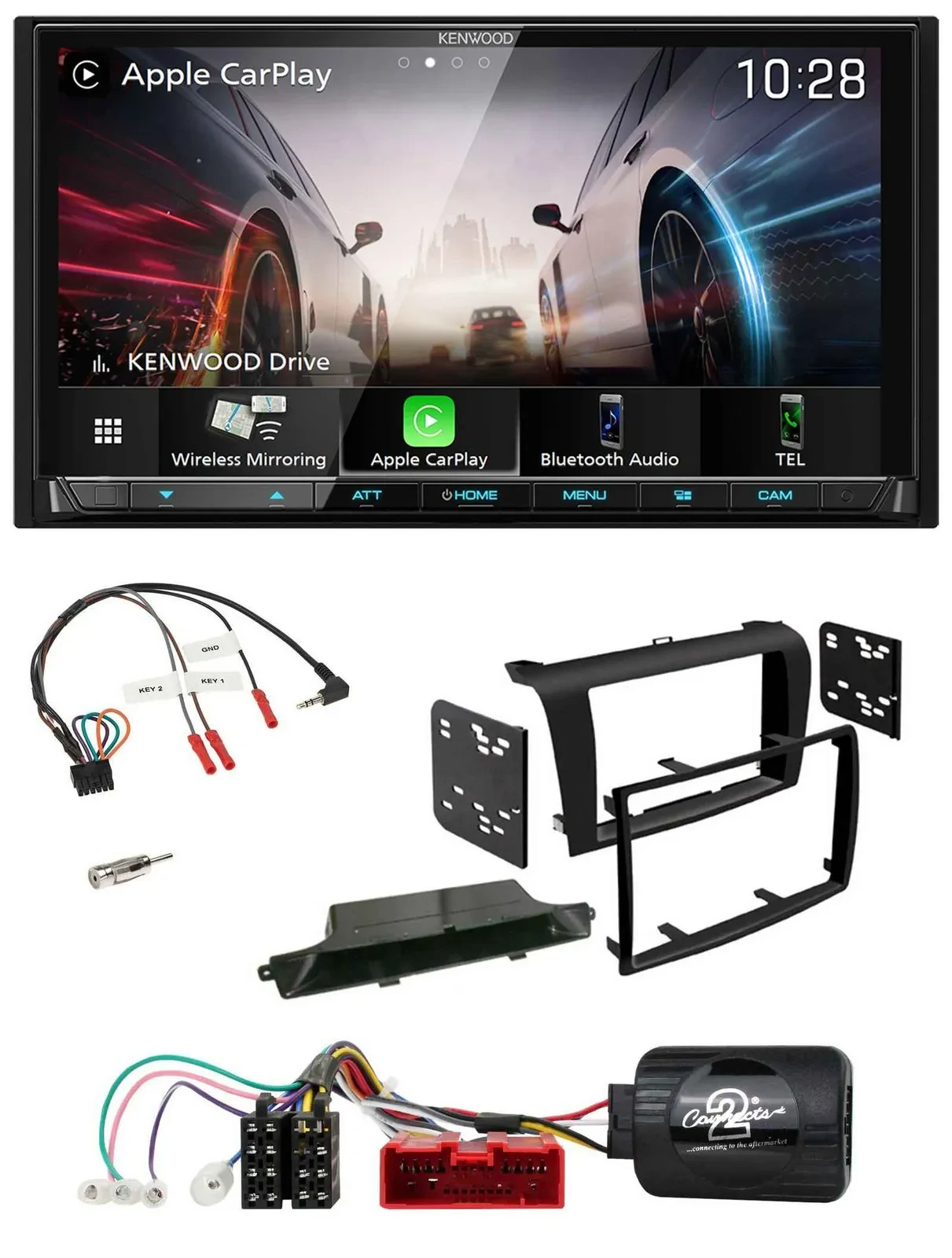 Kenwood Lenkrad 2DIN USB DAB Bluetooth Autoradio für Mazda 3 2003-2009 schwarz