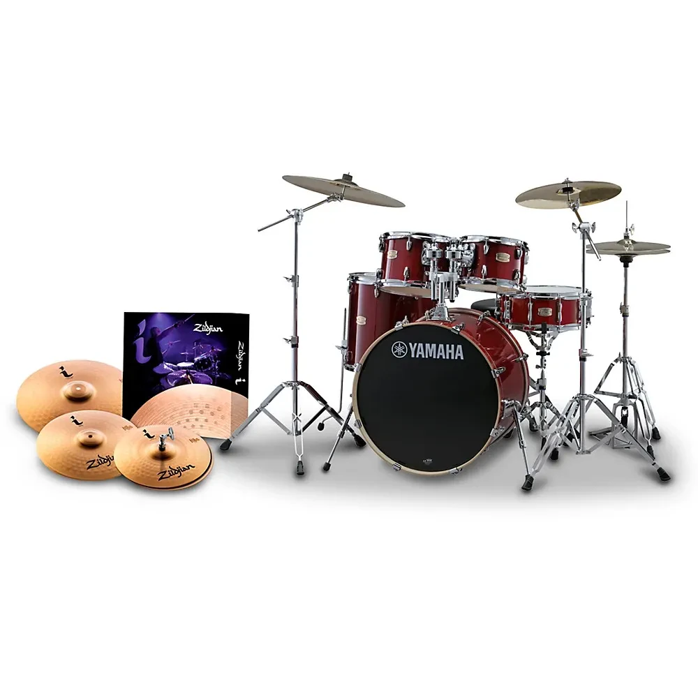 Yamaha Stage Custom Birch 5-Piece Shell Pack w/Cymbal Pack Cranberry Red