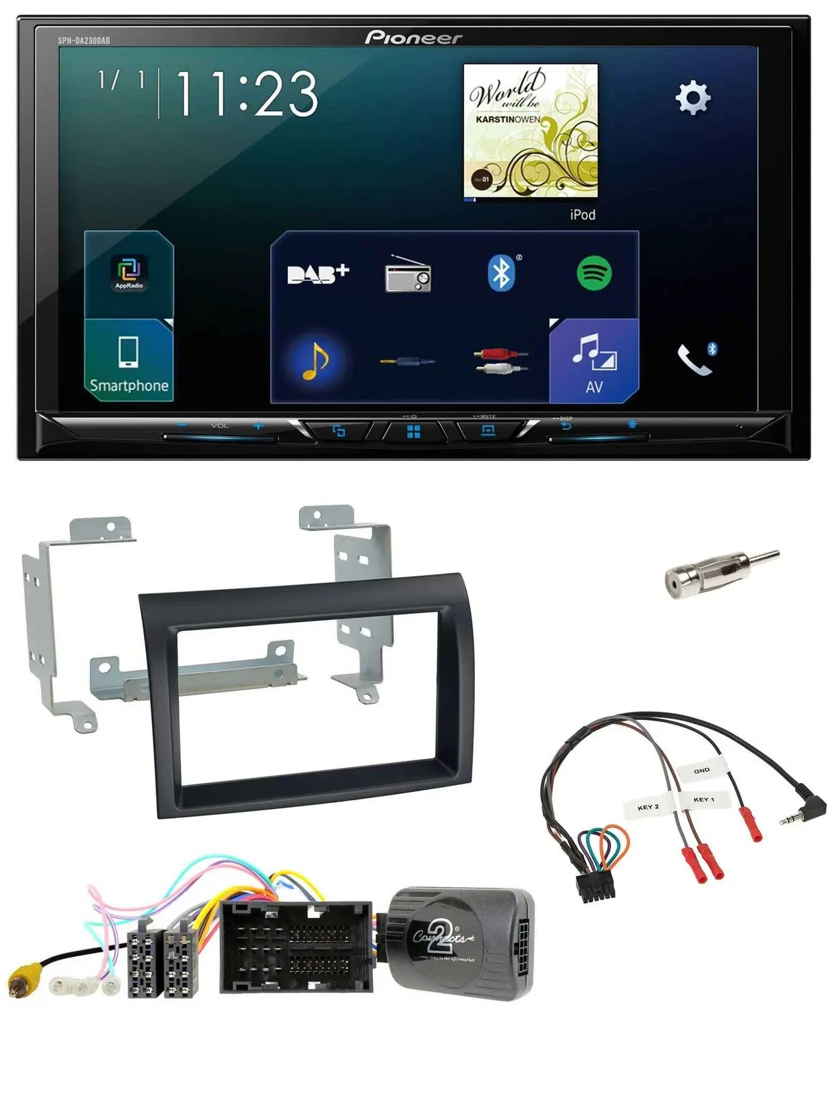 Автомагнитола Pioneer 2DIN DAB Bluetooth USB для Citroen Jumper с 2014, черная