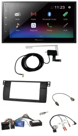 Pioneer DAB Lenkrad Bluetooth 2DIN USB Autoradio für BMW 3er 2002-2006 E46 schwa