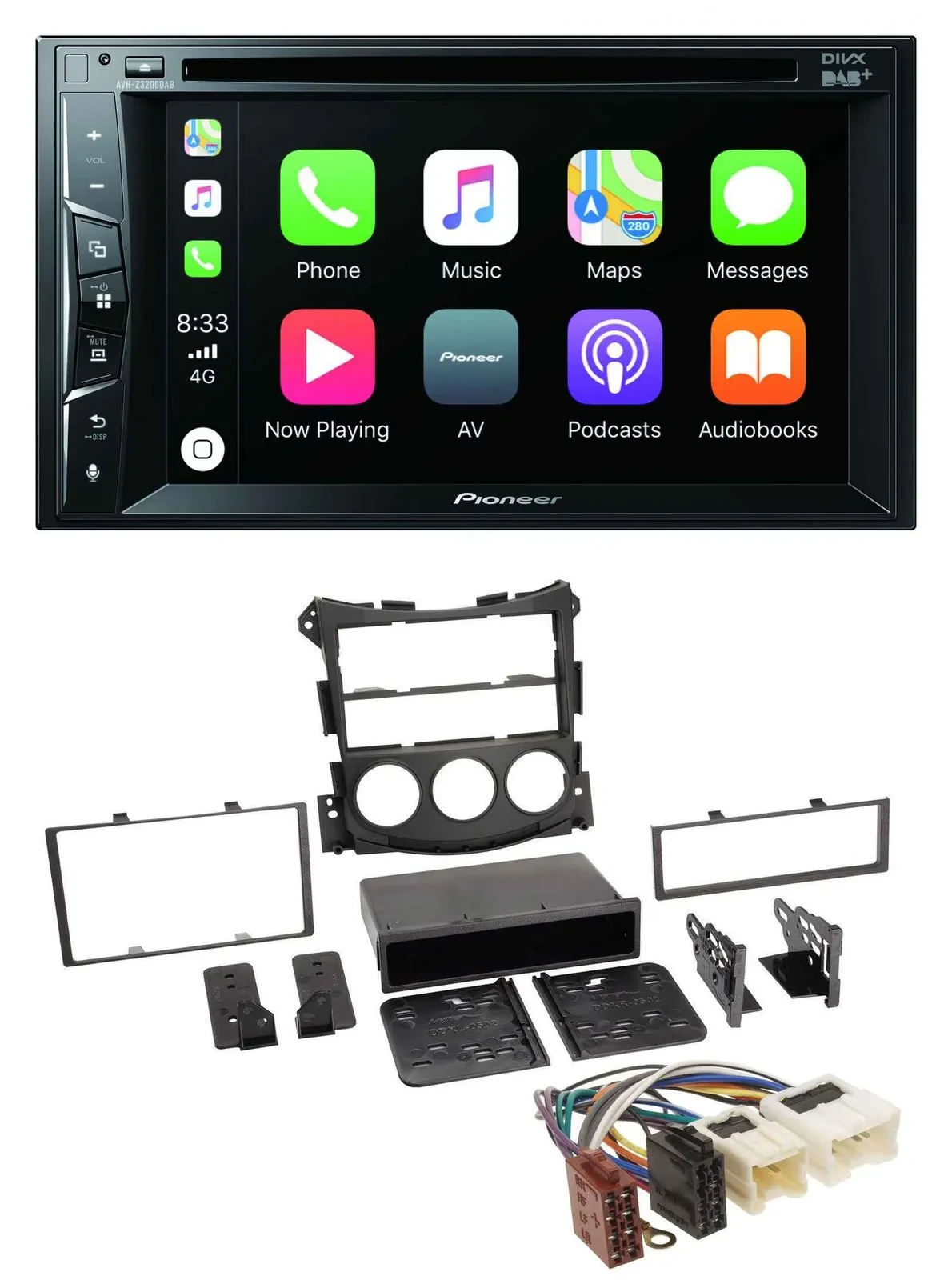 Автомагнитола для Nissan 370Z Pioneer 2DIN, MP3, USB, DVD, Bluetooth, DAB