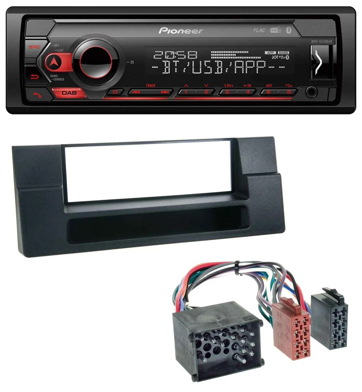 Pioneer MP3 USB DAB Bluetooth Autoradio für BMW X5 E53 5er E39 Rundpin Ablagefac