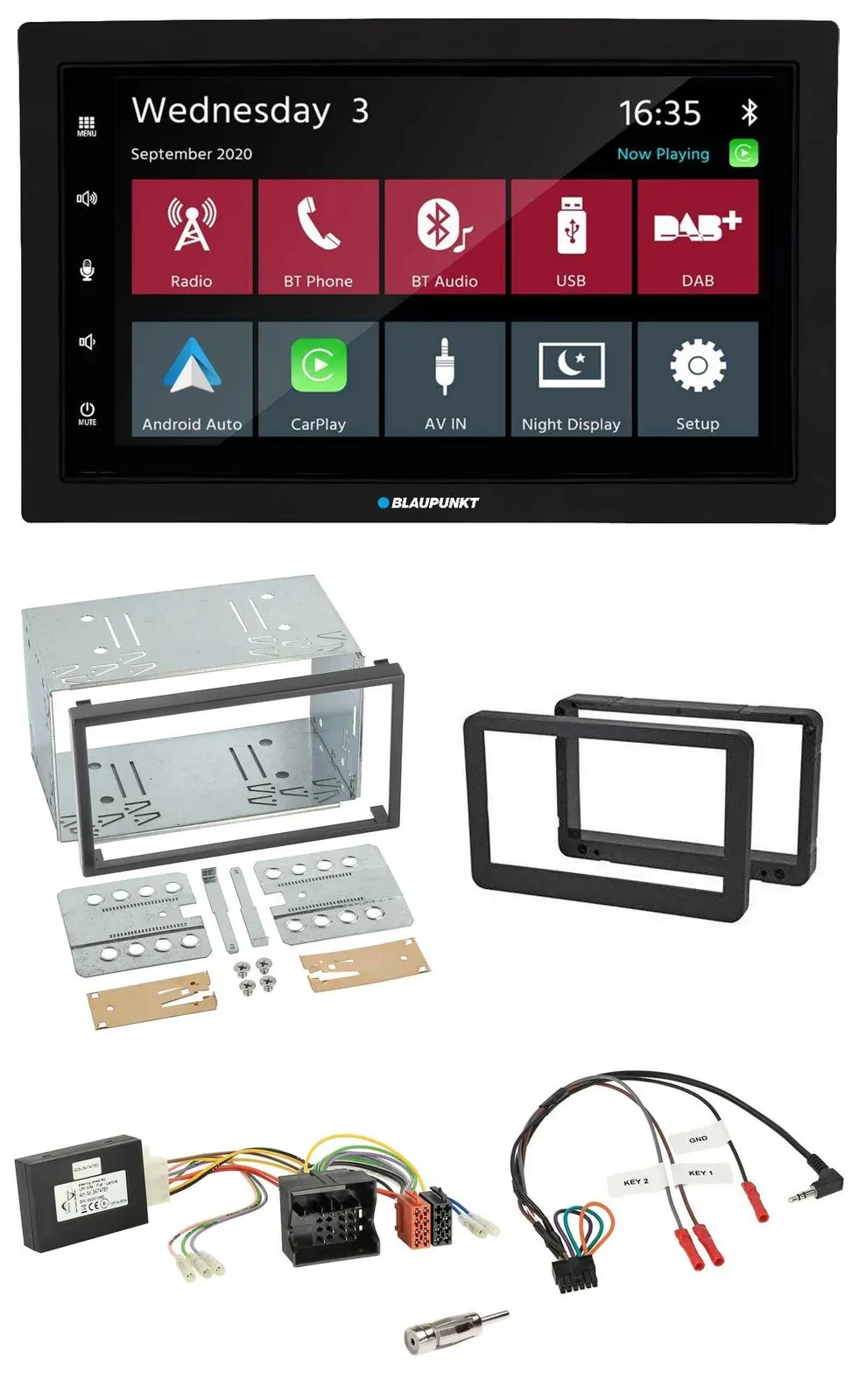 Blaupunkt 2DIN Lenkrad USB Bluetooth DAB Autoradio für Alfa Romeo Brera 159 Spid