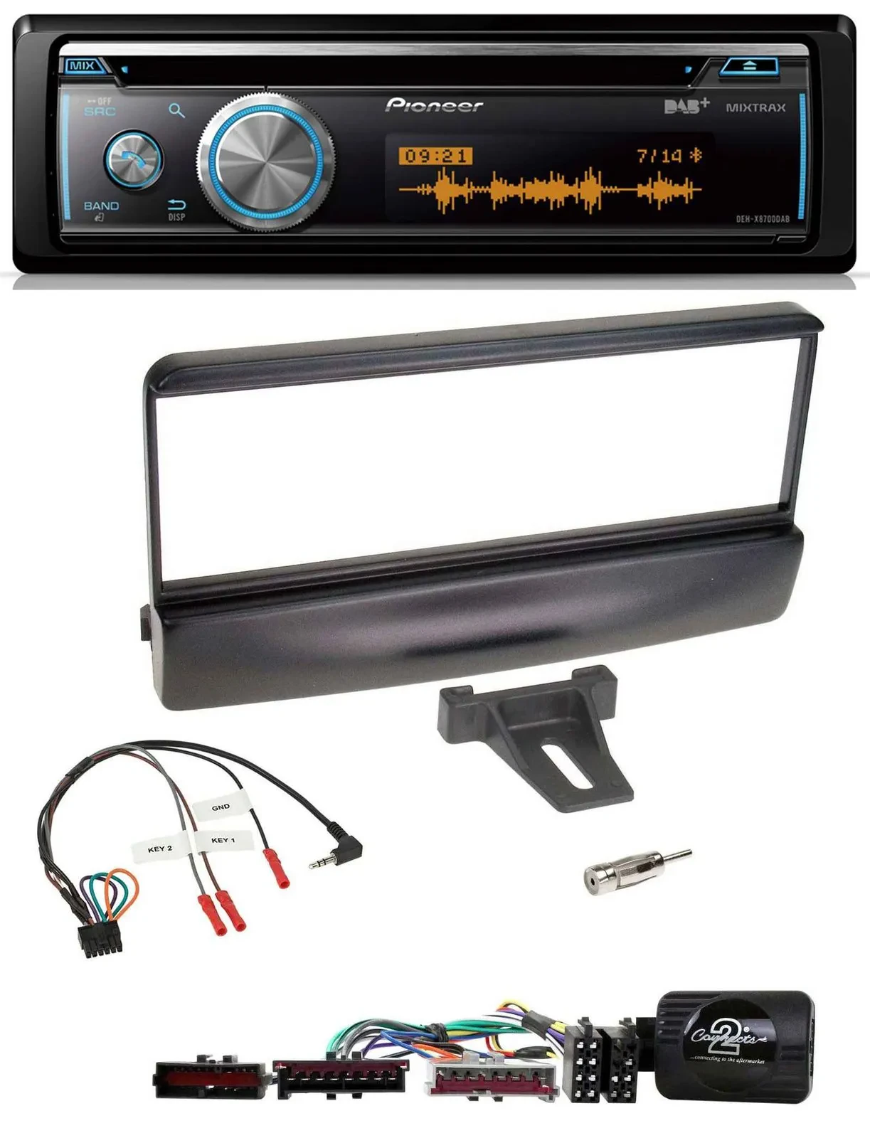 Pioneer Lenkrad DAB USB CD Bluetooth Autoradio für Ford Mondeo 2000-02 schwarz