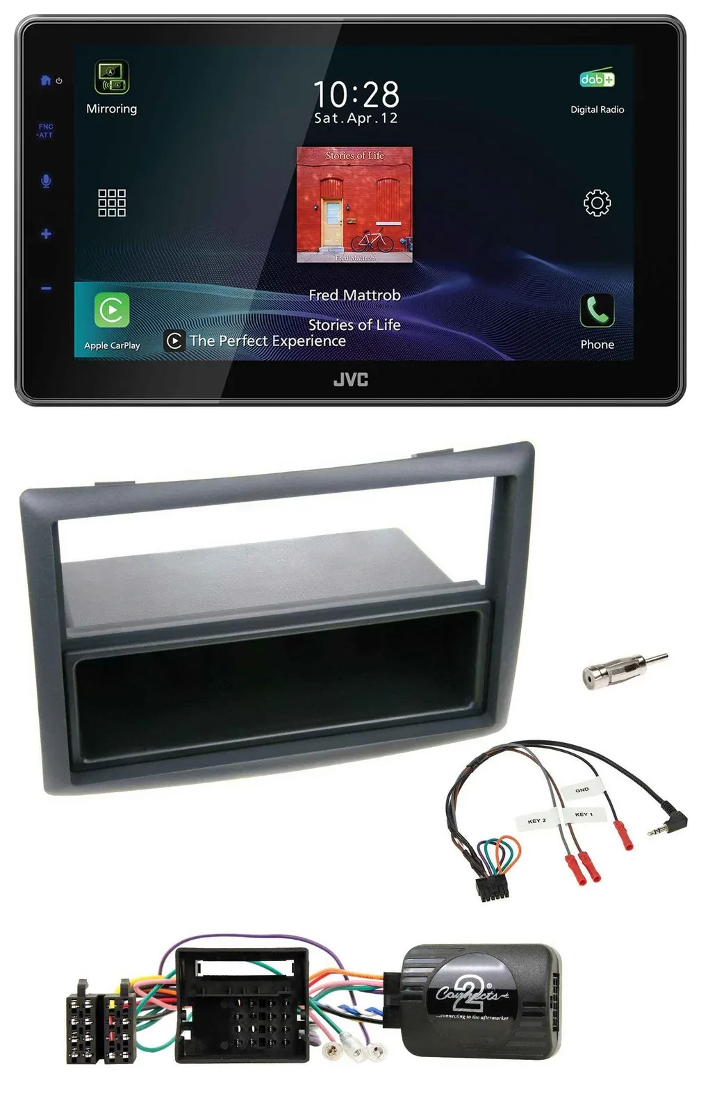 JVC DAB Lenkrad Bluetooth USB Autoradio für Renault Megane 2009-2012