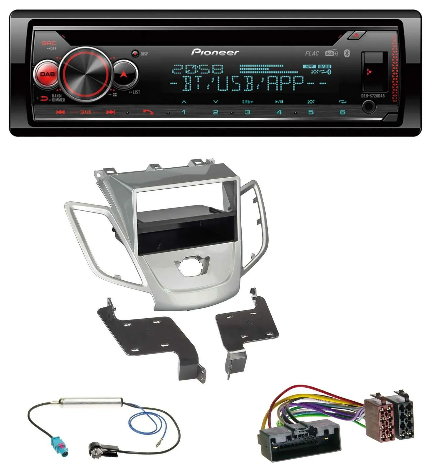 Pioneer MP3 DAB CD Bluetooth USB Autoradio für Ford Fiesta JA8 10-17 ohne Displa