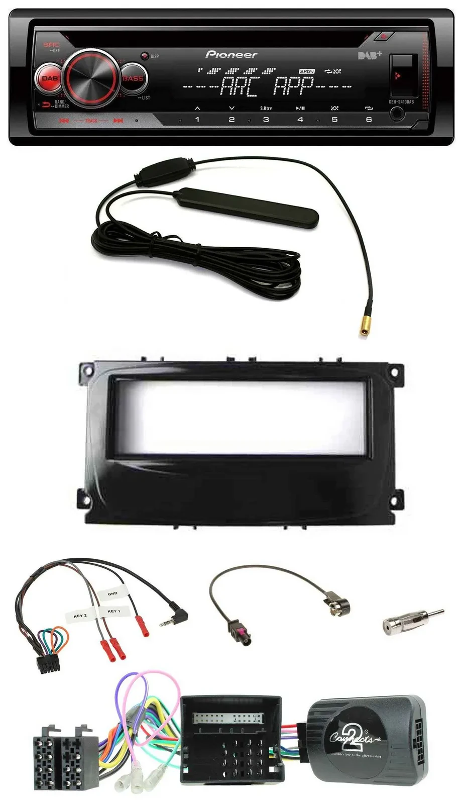 Pioneer CD USB Lenkrad DAB MP3 Autoradio für Ford Galaxy Focus C-Max Can ab 2007