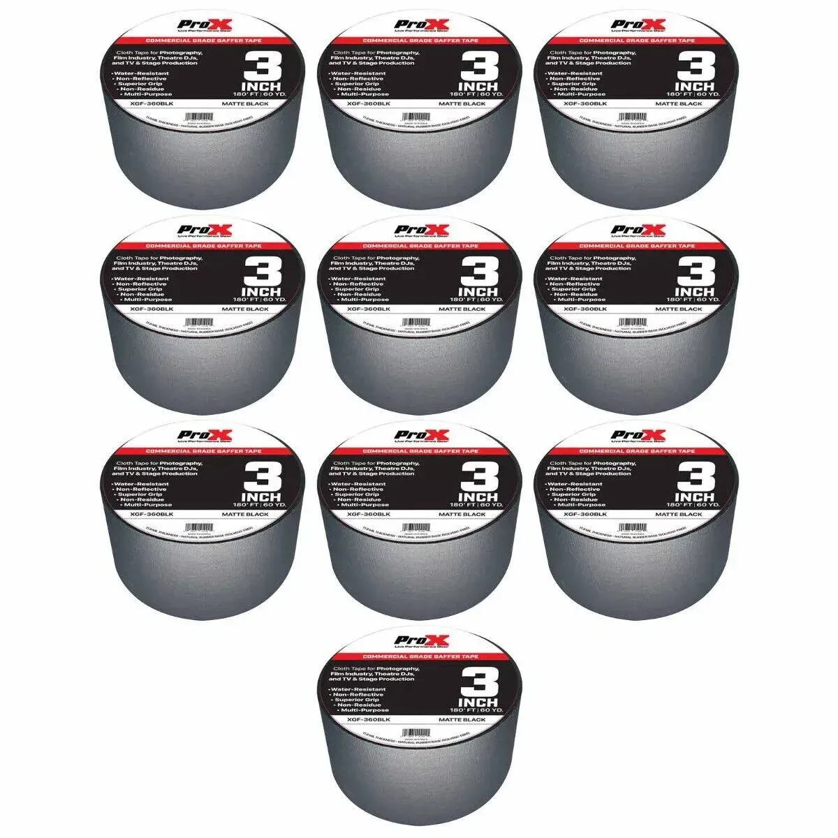 Лента для крепления кабеля ProX XGF-360BLK Matte Black 55 м (10 штук)