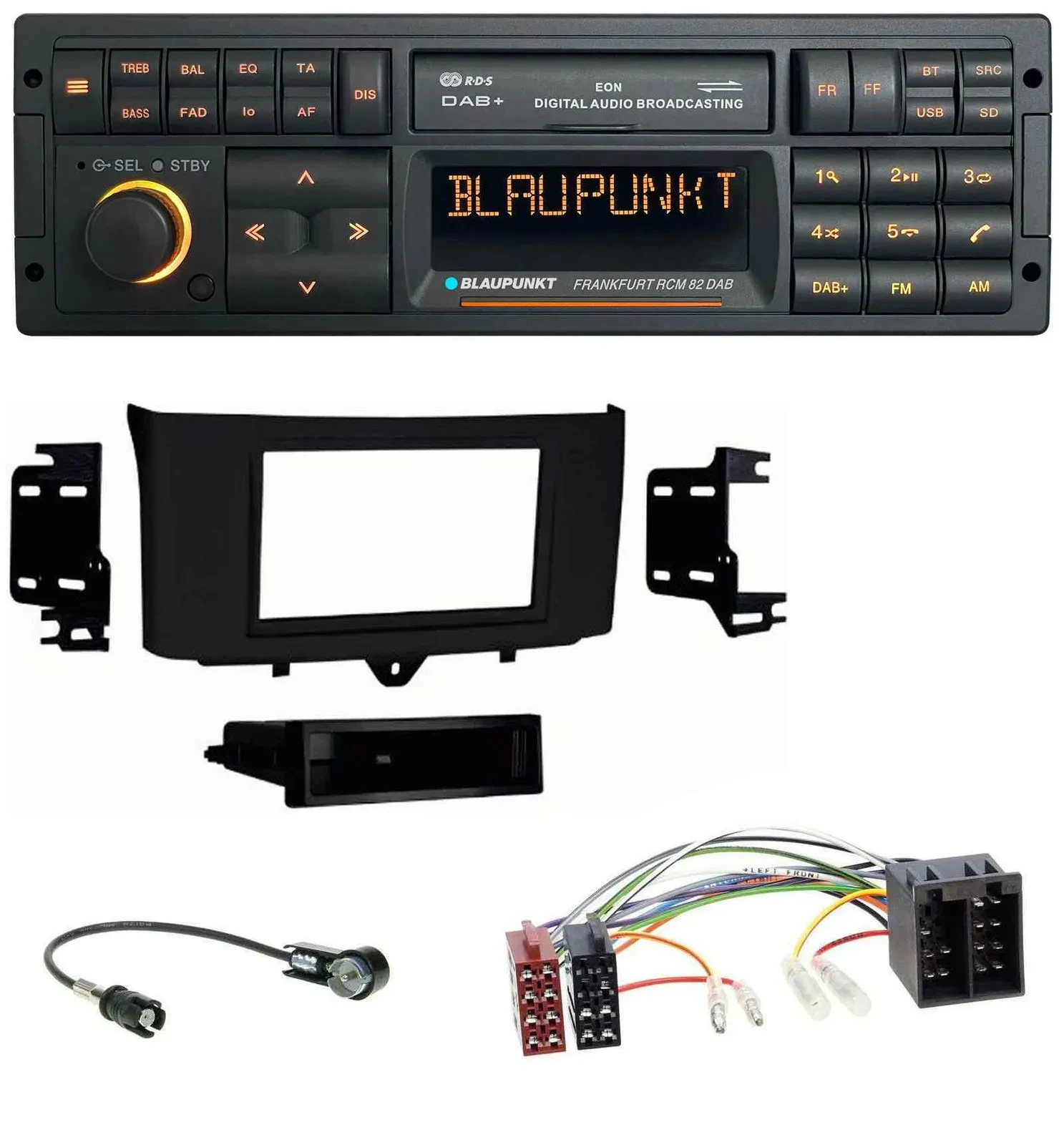 Blaupunkt USB DAB SD MP3 Bluetooth Autoradio für Smart ForTwo (2010-2015)