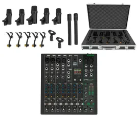 Mackie ProFX10v3+ 10-Ch. Effects Mixer w/USB+7 Piece Drum Mic Kit ProFX10 v3+