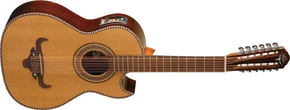 Oscar Schmidt OH52SE Solid Cedar Top Bajo Sexto Acoustic-Electric Guitar with...