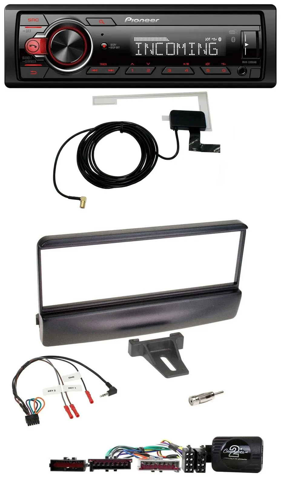 Автомагнитола Pioneer DAB, Bluetooth, USB для Ford Escort/Focus, поддержка кнопок на руле, черная