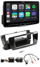 Автомагнитола Alpine Bluetooth, USB, DAB, поддержка управления на руле, для Seat Ibiza, черный глянец (piano black)