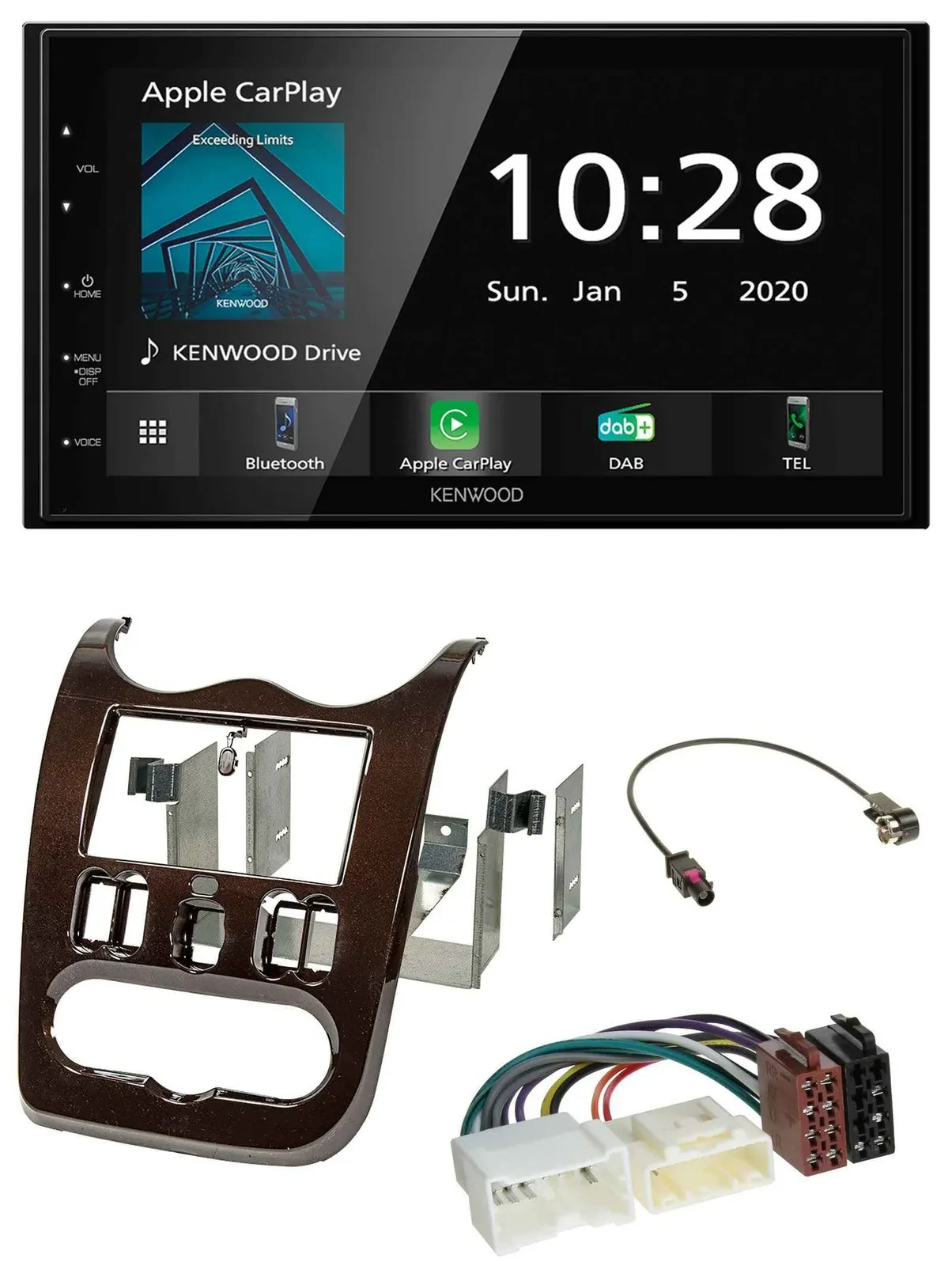 Kenwood Bluetooth MP3 DAB USB 2DIN Autoradio für Dacia Logan Duster Sandero ab 1