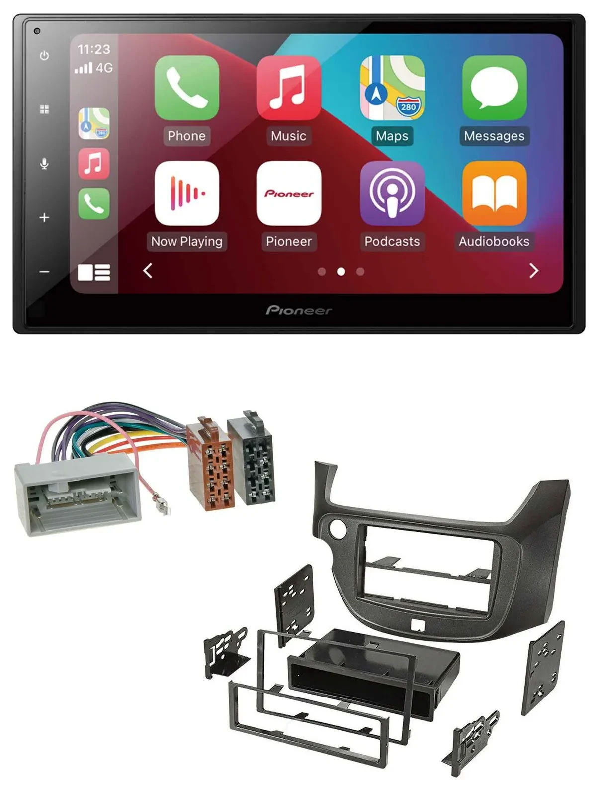 Pioneer USB MP3 DAB 2DIN Bluetooth Autoradio für Honda Jazz ab 09 dunkelgrau