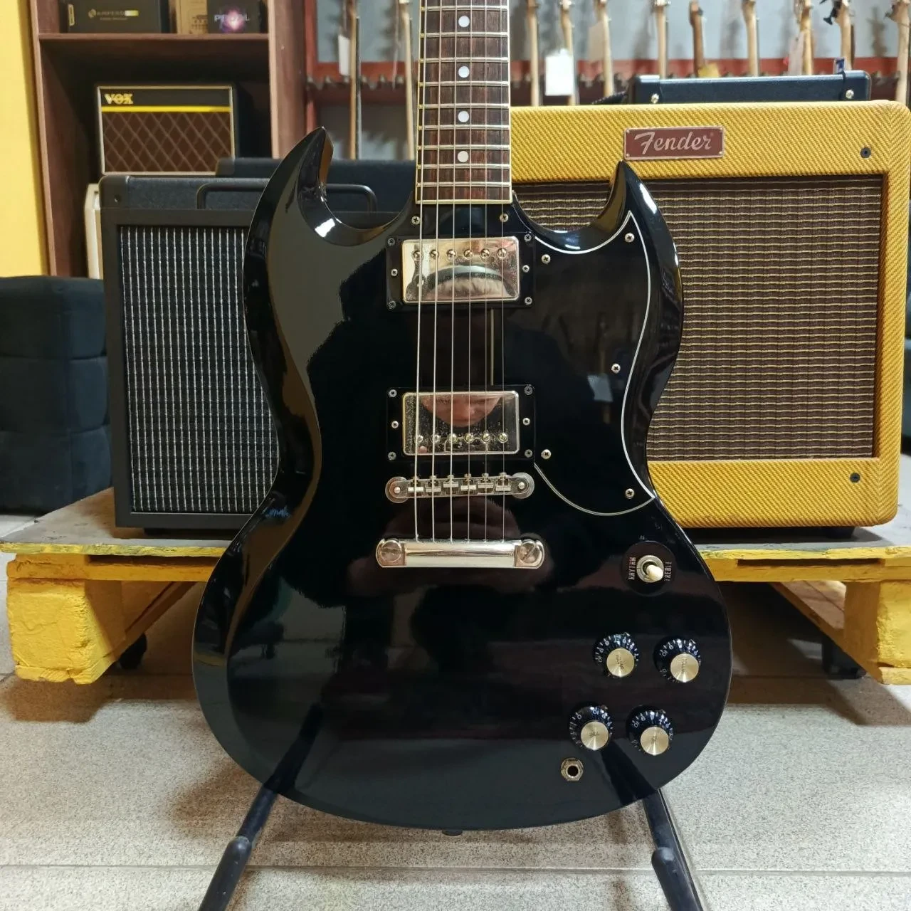 Электрогитара Greco SG SS600 P2 Black H-H  Japan 1980's w/Bag