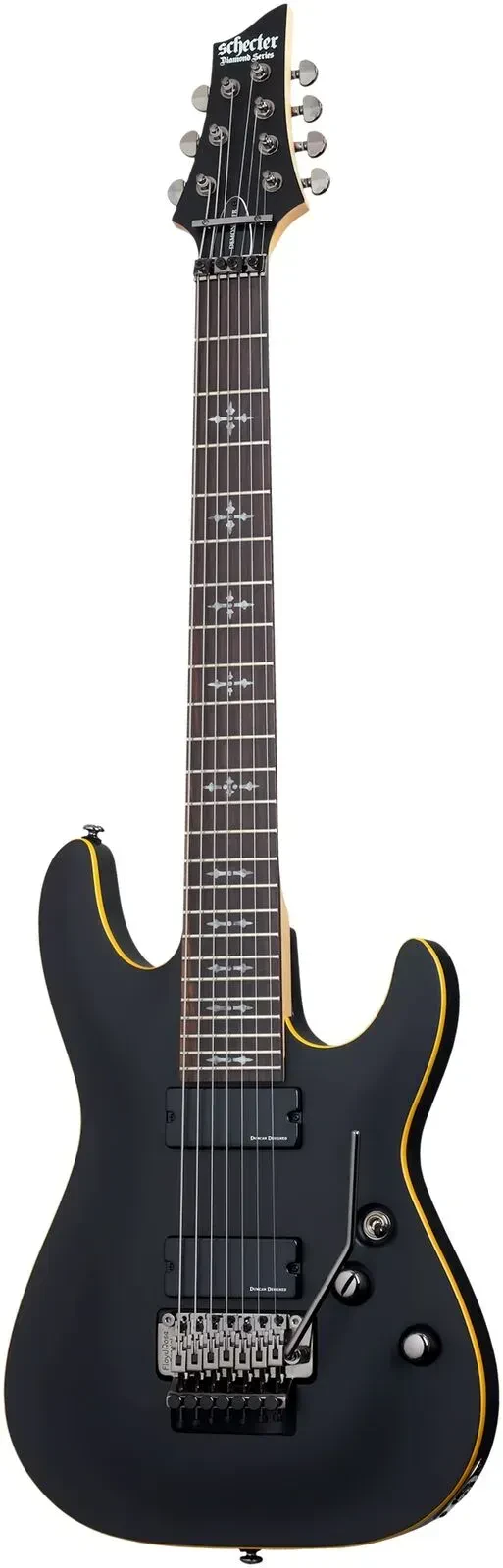 Б/У Электрогитара Schecter Demon 7 FR SBK 7-струнная, черный сатин, с тремоло Floyd Rose