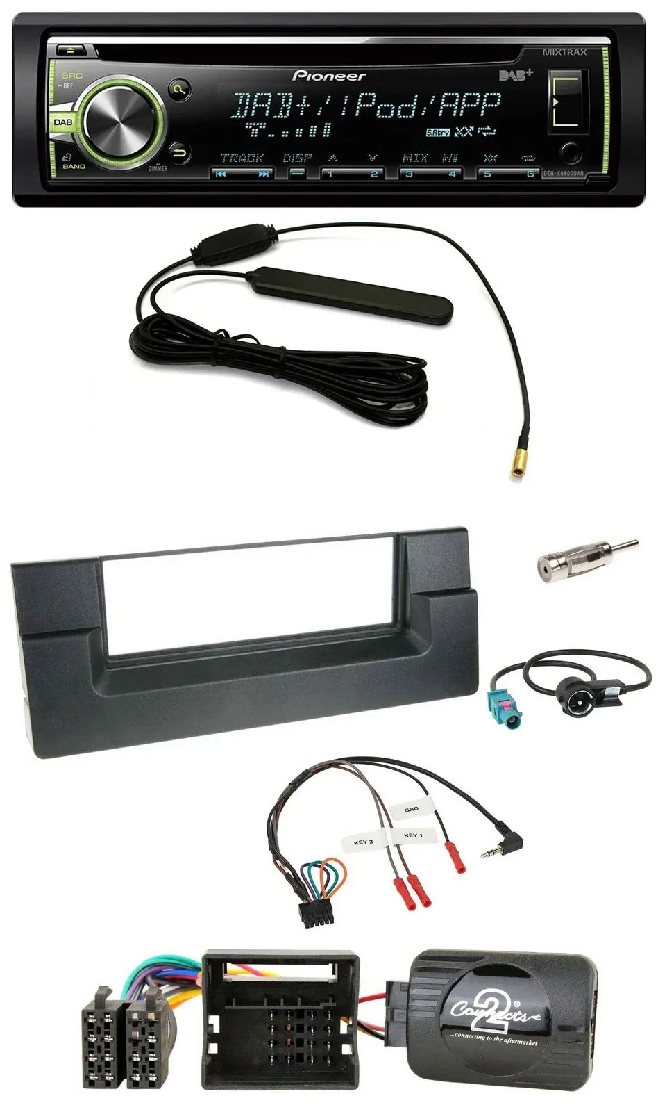 Автомагнитола для BMW 5 Series E39 (2001–2004) Pioneer MP3, USB, CD, DAB, поддержка управления с руля