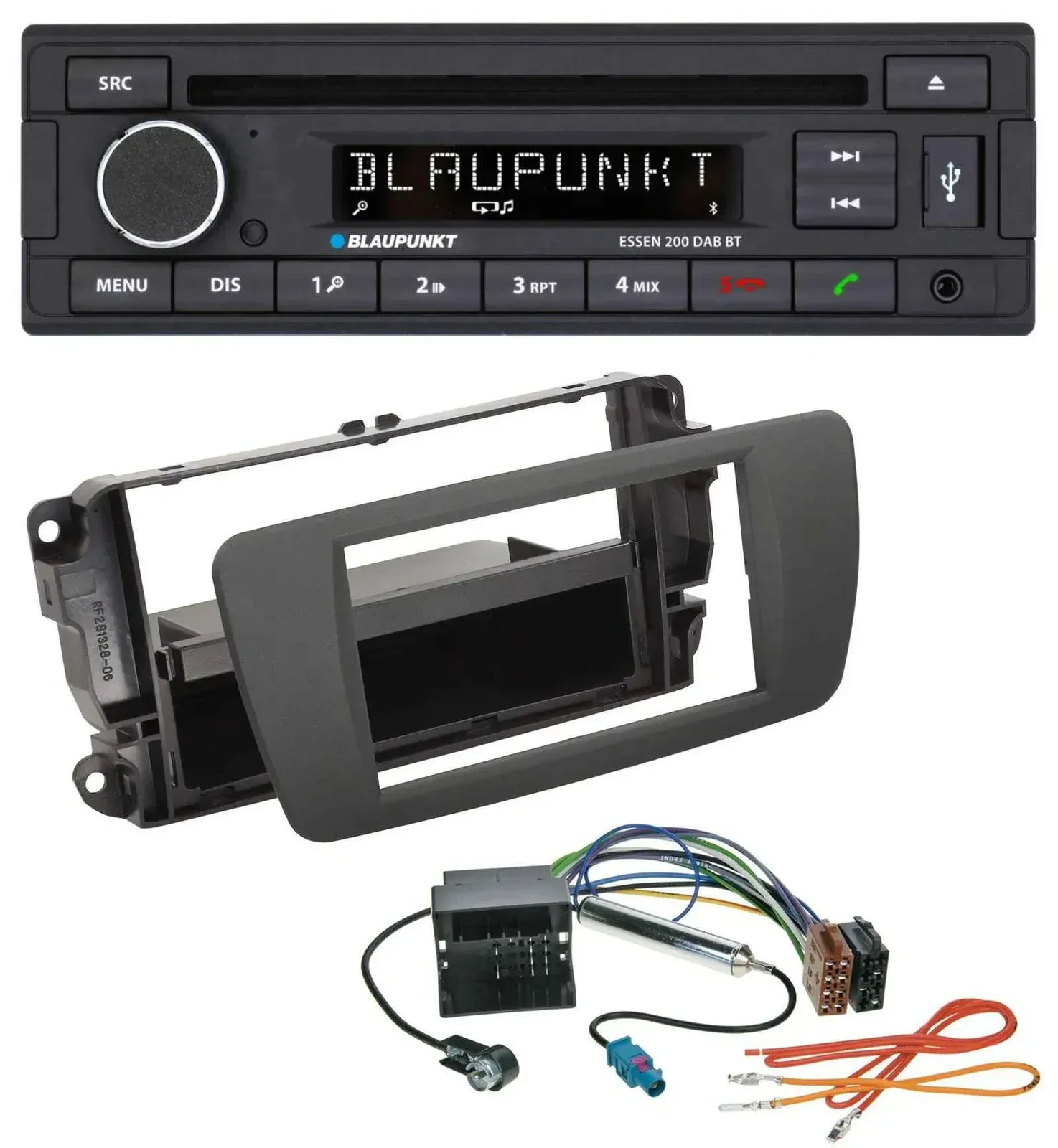 Blaupunkt USB MP3 Bluetooth DAB CD Autoradio für Seat Ibiza (ab 12) - tuam grey
