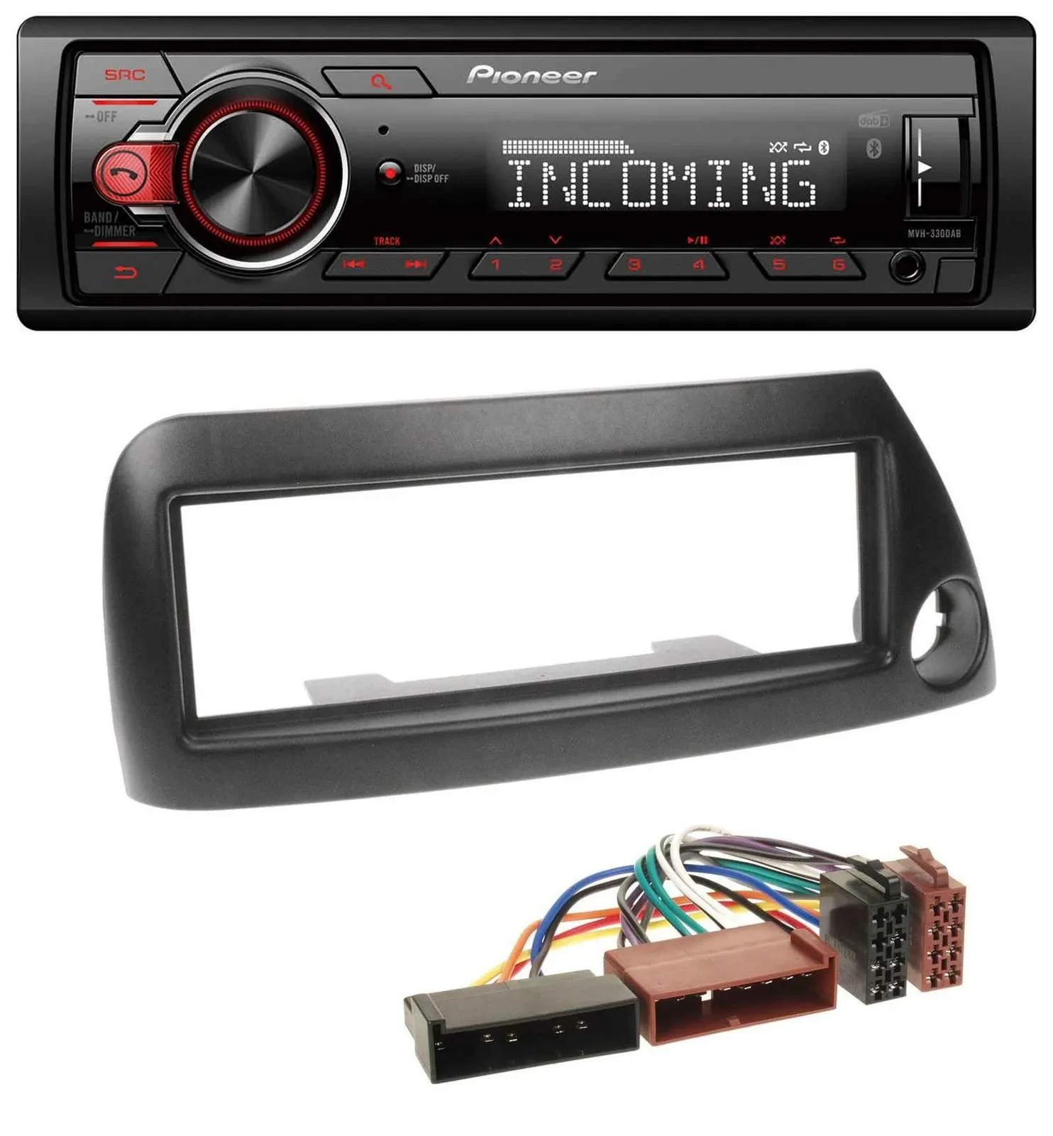Pioneer Bluetooth USB DAB MP3 Autoradio für Ford Ka (bis 2008) - schwarz