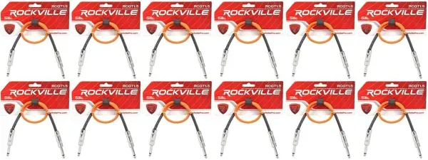 Патч-кабель инструментальный Rockville RCGT1.5O Orange 0.45 м (12 штук)