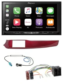Автомагнитола Pioneer 2DIN MP3 USB DAB DVD Bluetooth для Alfa Romeo Giulietta (2010–2013), красный глянец