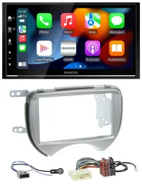 Kenwood DAB USB Bluetooth 2DIN MP3 Autoradio für Nissan Micra 2010-2013 silber