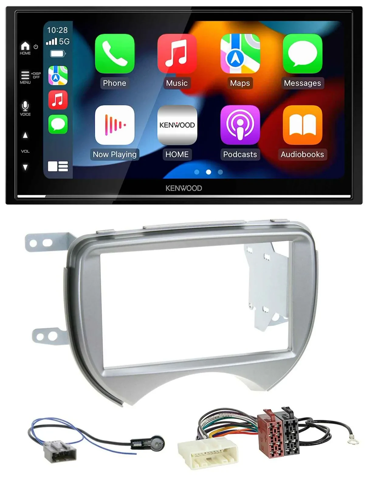 Kenwood DAB USB Bluetooth 2DIN MP3 Autoradio für Nissan Micra 2010-2013 silber