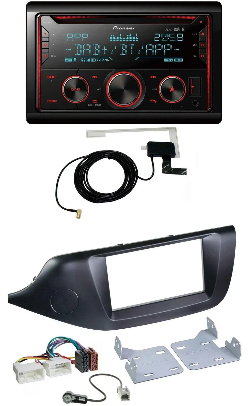 Автомагнитола для Kia Ceed (с 2012) Pioneer 2DIN, MP3, DAB, USB, CD, Bluetooth, черная