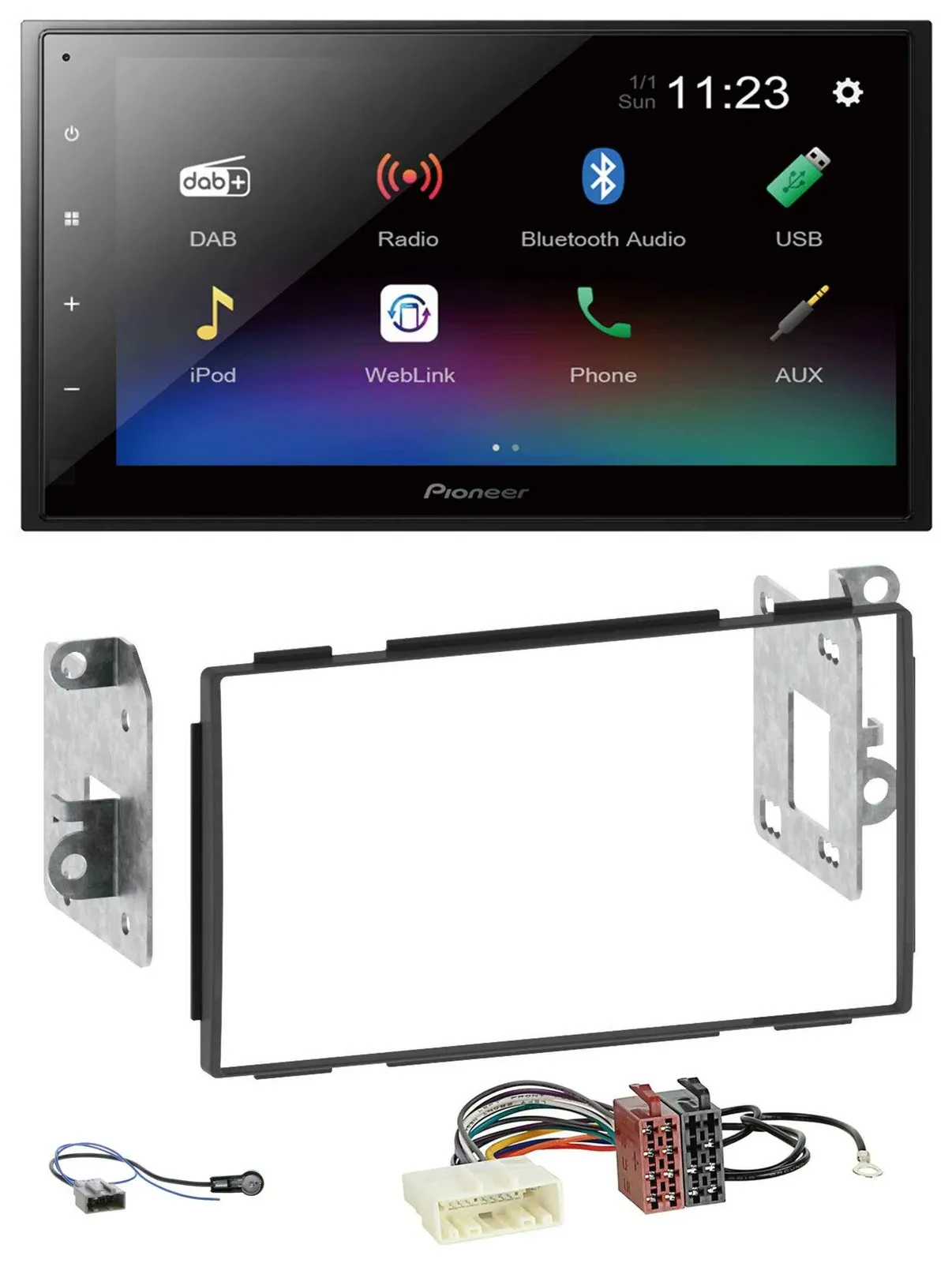 Автомагнитола для Nissan Qashqai 2007–2013 Pioneer 2-DIN, USB, Bluetooth, DAB, MP3