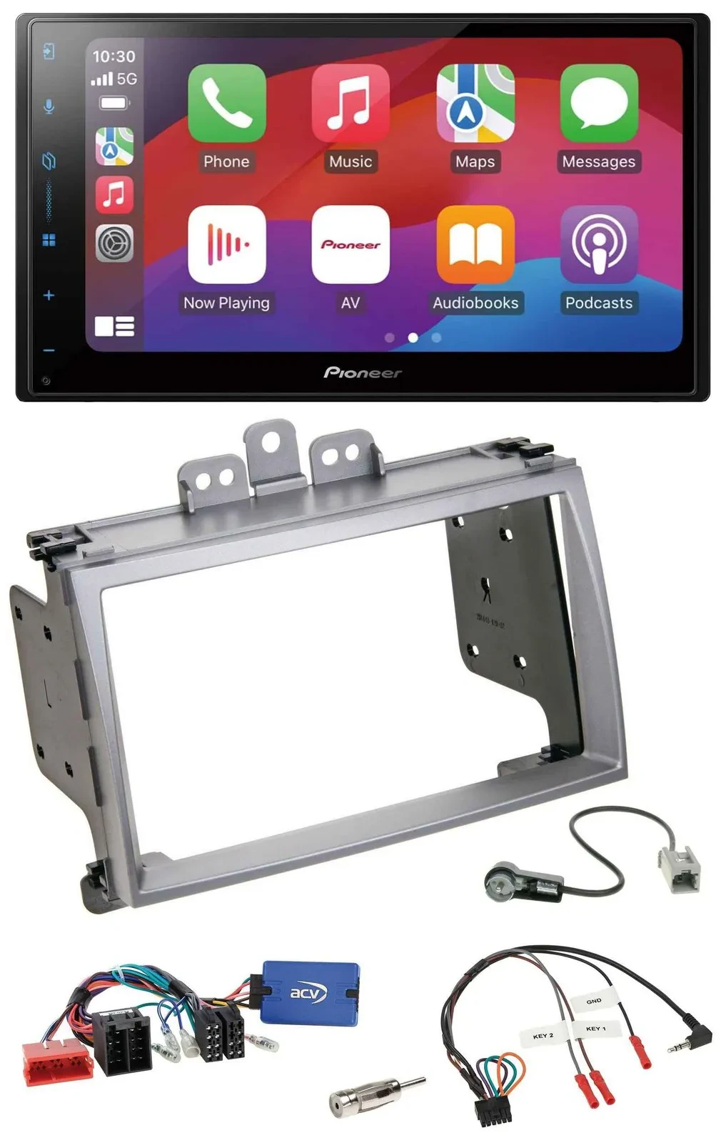 Pioneer DAB USB Lenkrad Bluetooth 2DIN Autoradio für Hyundai i20 2009-2012 silbe