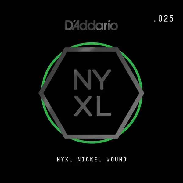 Струна одиночная D'Addario NYNW025 NYXL Nickel Wound Single 025
