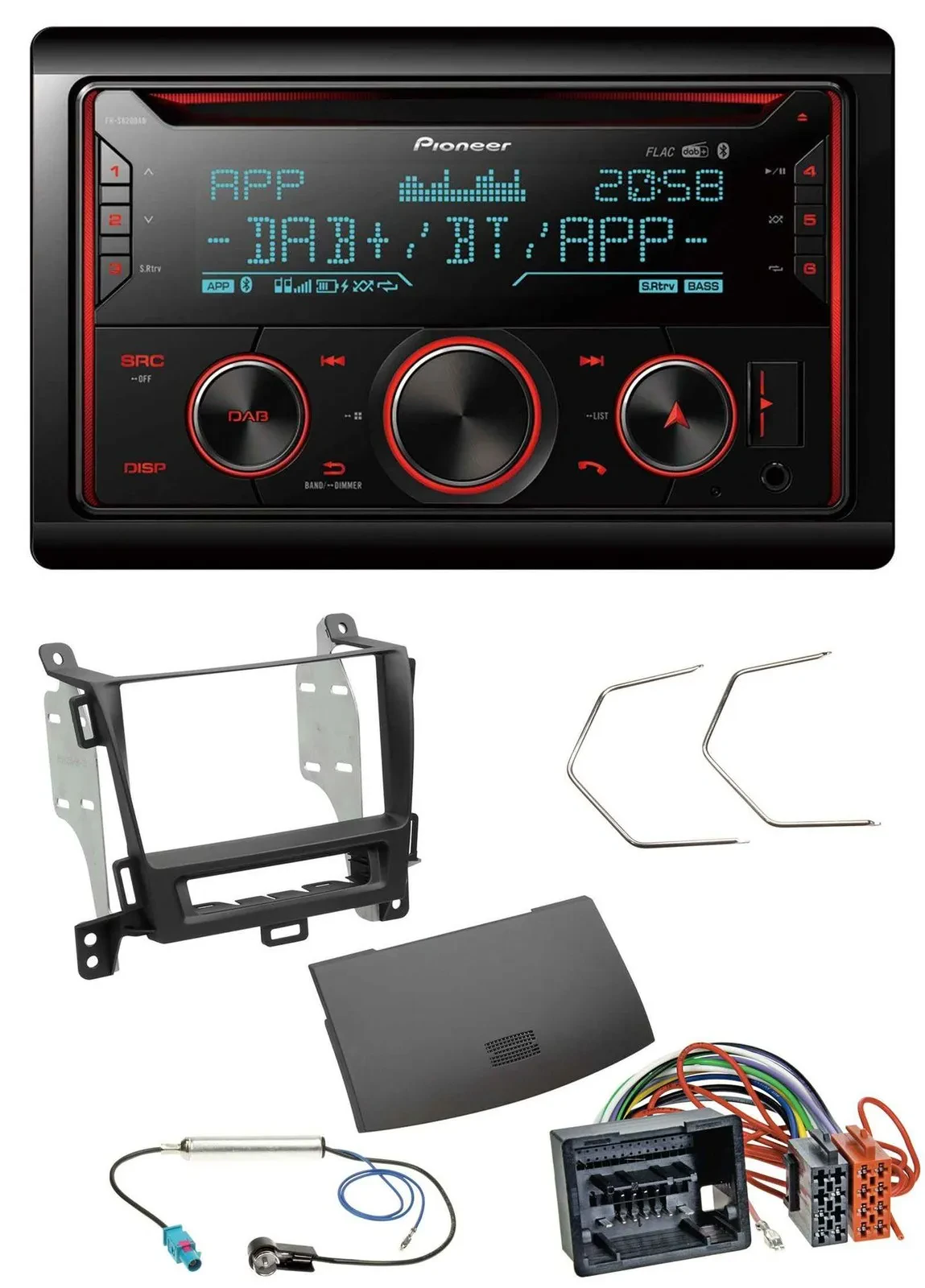 Автомагнитола для Opel Zafira (с 2012) Pioneer 2DIN, DAB, MP3, Bluetooth, USB, CD, черный