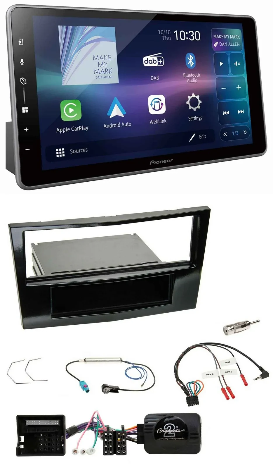 Pioneer Bluetooth USB DAB Lenkrad Autoradio für Opel Astra H Corsa D Zafira B Kl