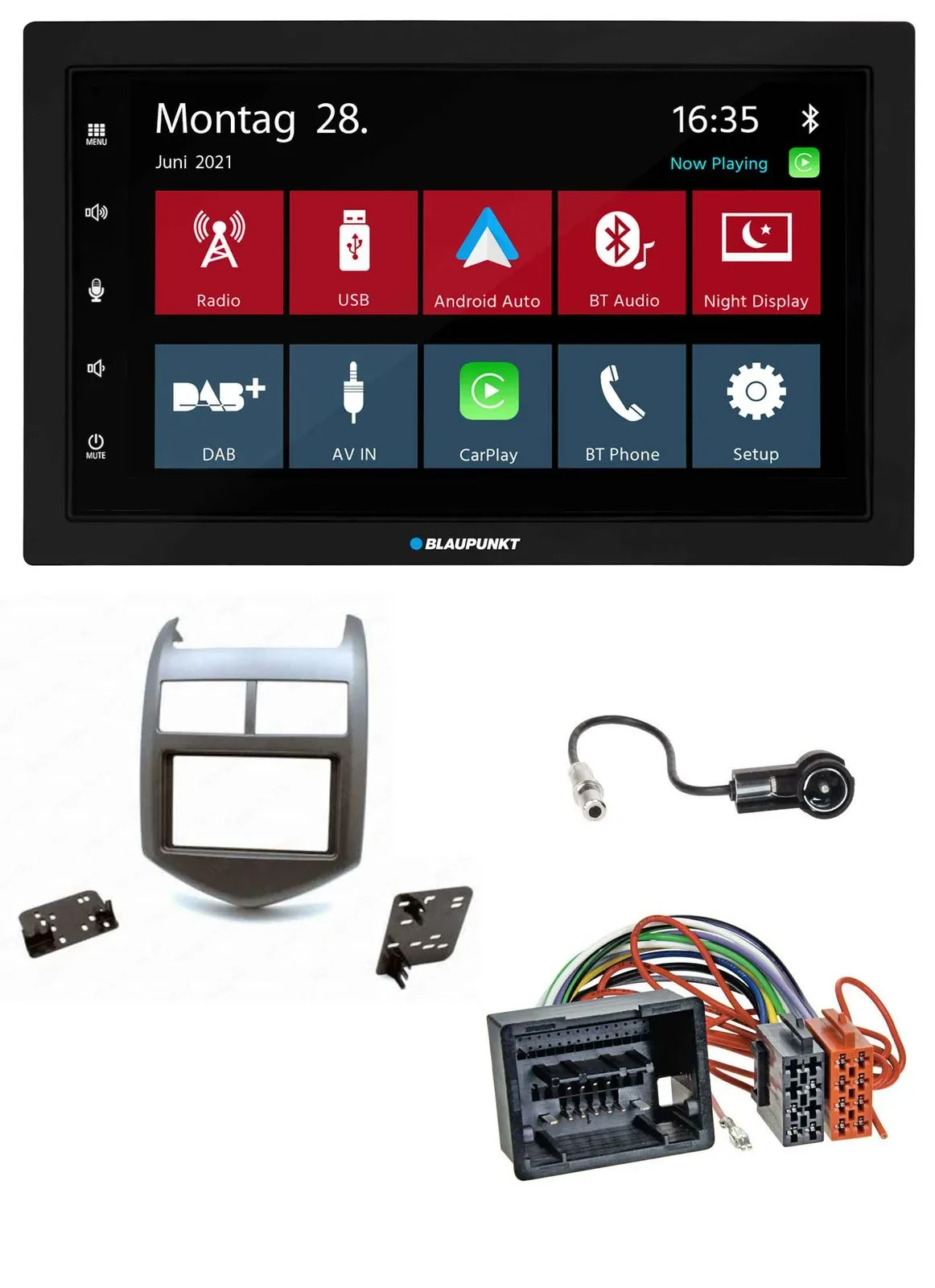 Blaupunkt MP3 Bluetooth DAB 2DIN USB Autoradio für Chevrolet Aveo Sonic ab 2011