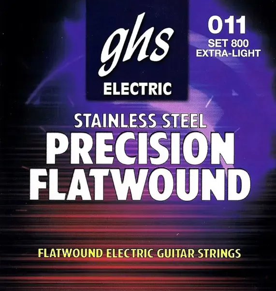 Струны для электрогитары GHS Strings 800 Stainless Steel Precision Flatwound 11-46