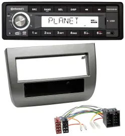 Автомагнитола для Lancia Y (843 2003–2011) Continental USB/AUX/DAB/MP3 1 DIN антрацит