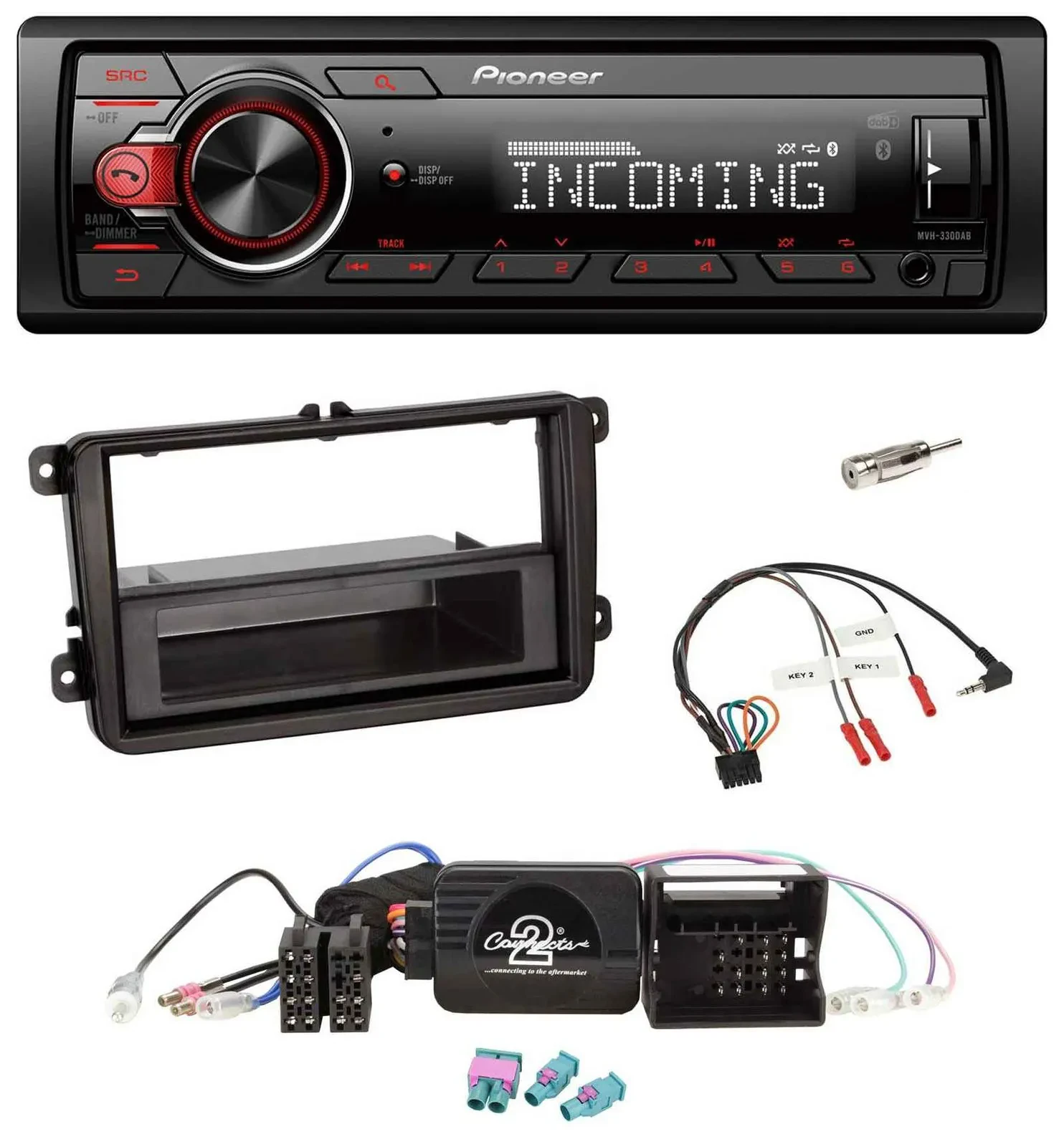 Pioneer Bluetooth USB DAB Lenkrad Autoradio für VW Amarok Beetle EOS Caddy Golf