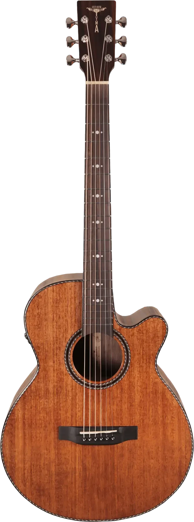 Трансакустическая гитара Tyma A1 Custom ZL Concert Cutaway Mahogany Natural с чехлом 2025s