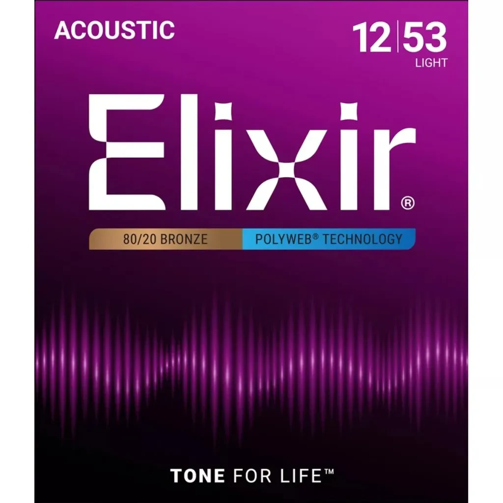 Струны для акустической гитары Elixir Polyweb 11050 12-53, бронза