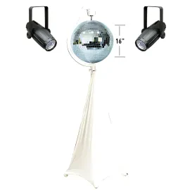 ADJ M-1616 16" Glass Mirror Ball Kit w Stand, Motor, Scrim & Pinspots