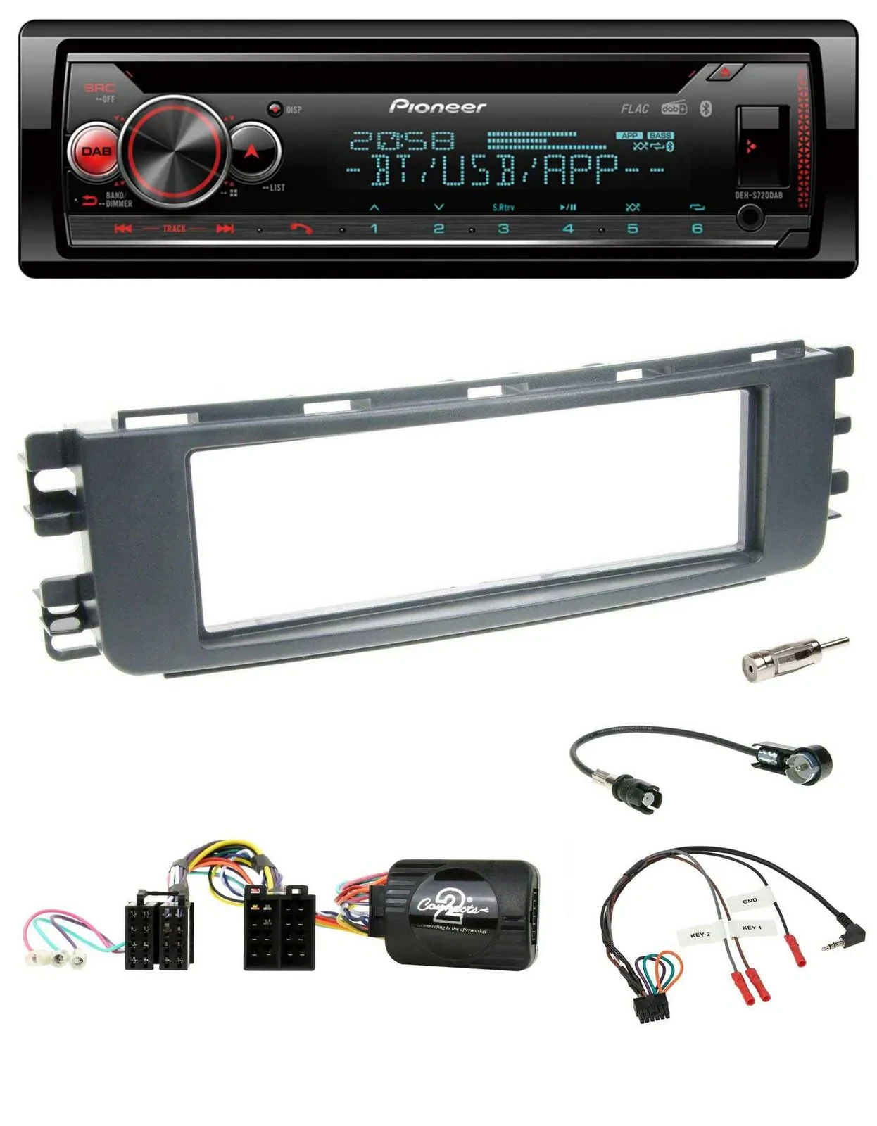 Автомагнитола Pioneer DAB CD Bluetooth USB для Smart ForFour (2004–2006, W454)