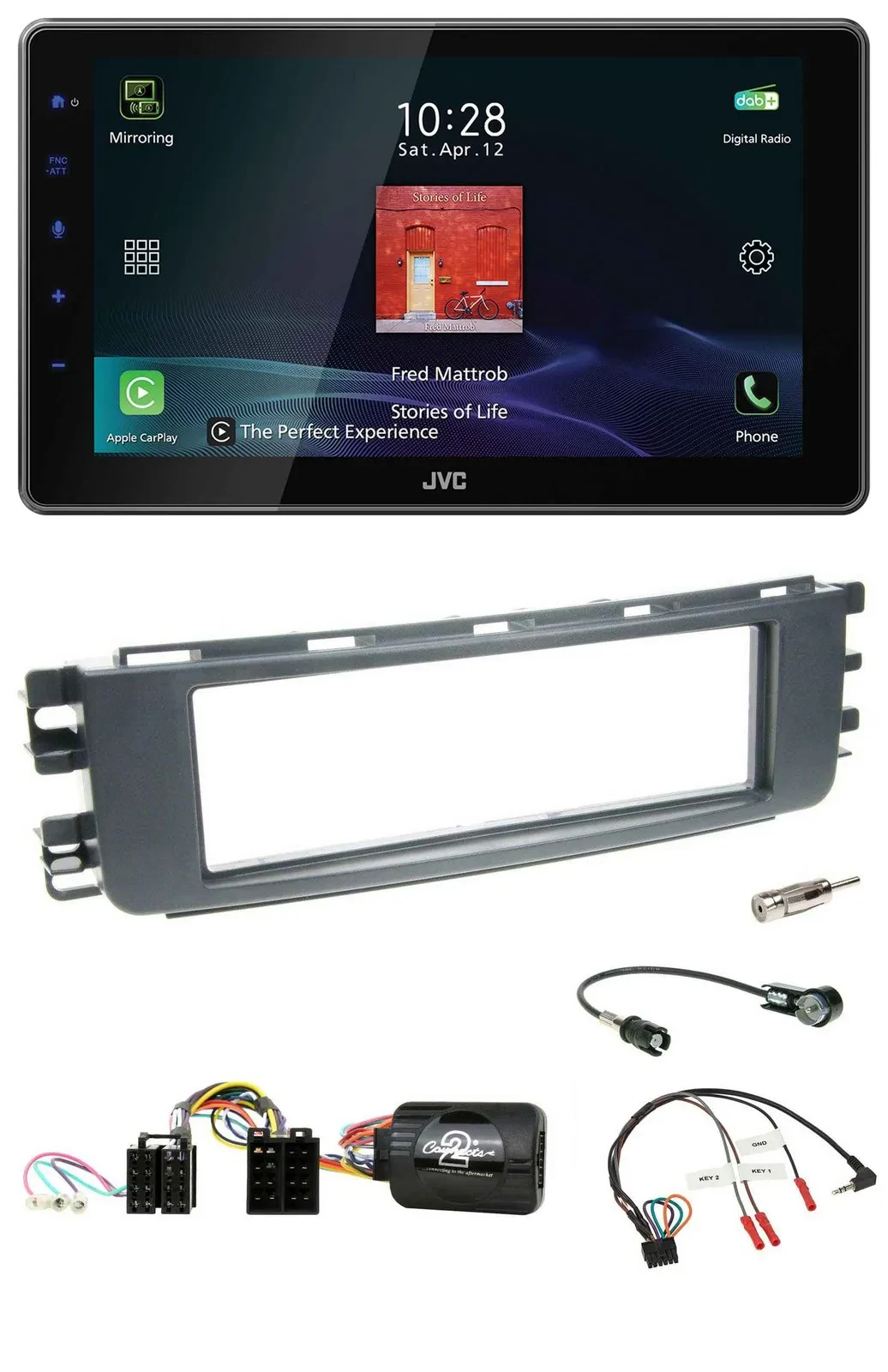 JVC DAB Lenkrad Bluetooth USB Autoradio für Smart ForFour 04-06 W454 Audio 20