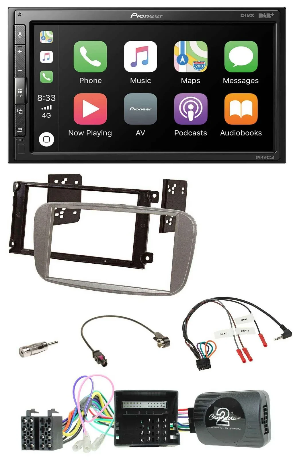 Pioneer USB Lenkrad DAB 2DIN Bluetooth Autoradio für Ford Mondeo S-Max 2007-14 C
