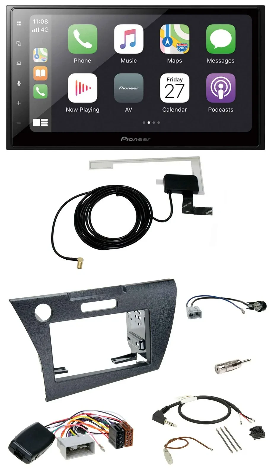 Pioneer USB Lenkrad 2DIN Bluetooth DAB Autoradio für Honda CR-Z 2010-2013